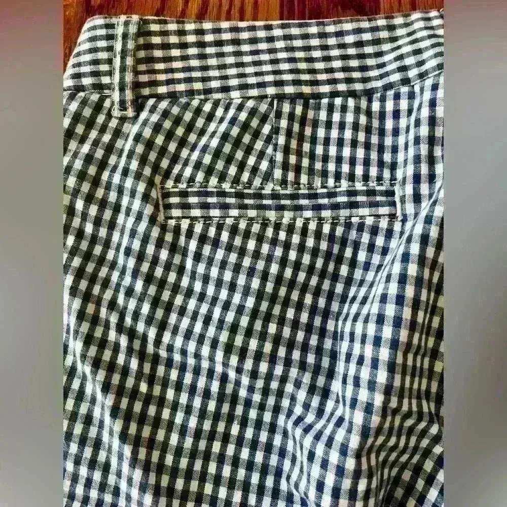 J.CREW -  BLUE/White Gingham Pants. City Fit. Size 4